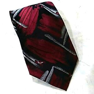 PIERRE CARDIN Mens Vintage‎ Silk Neck Tie French Designer Red Black 60”